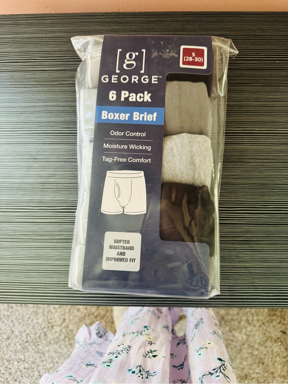 George 6-Pack Men's Boxer Briefs – Gray & Black Mix